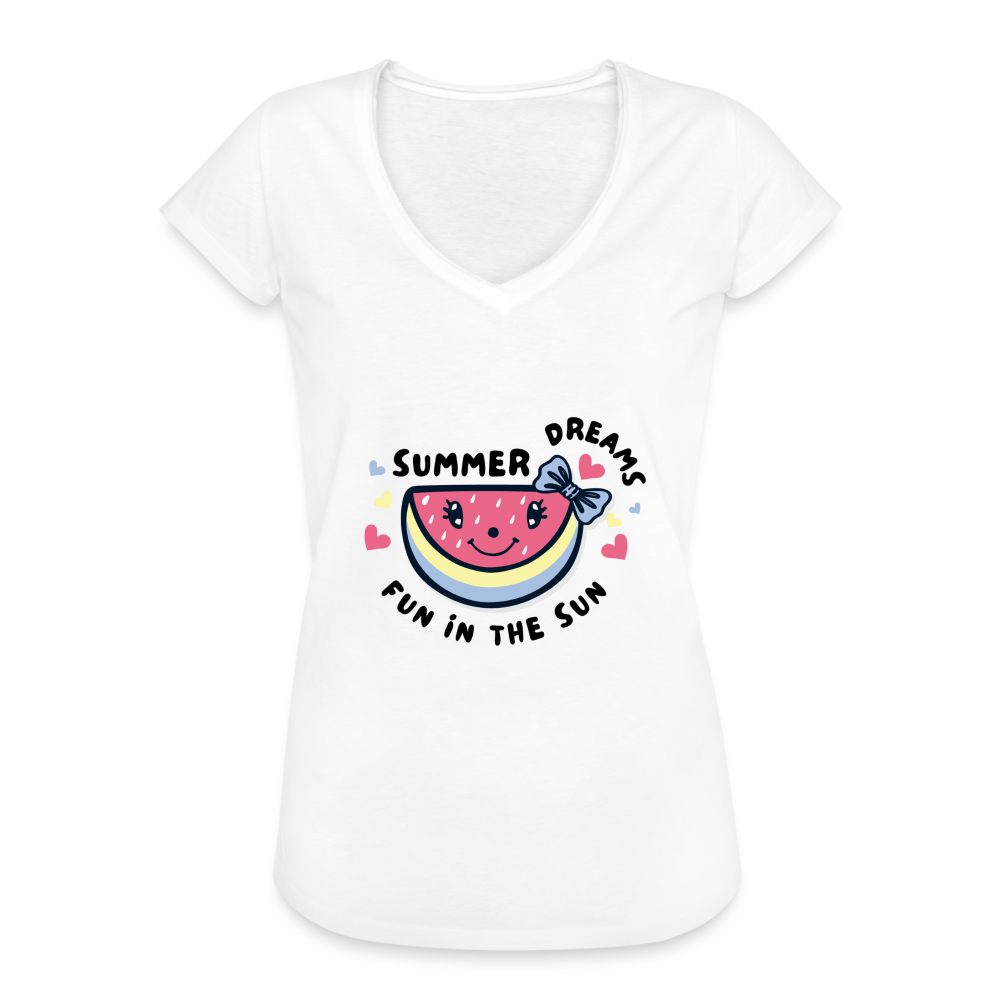 Women’s T-Shirt with rolled up sleeves - white